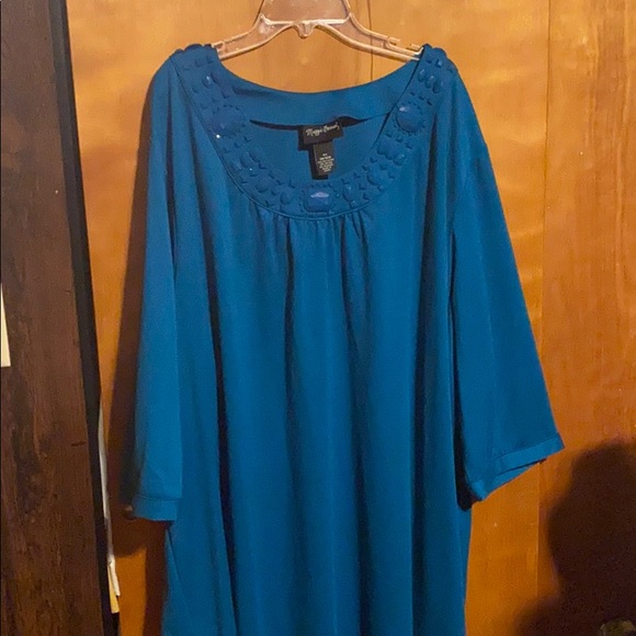 Aqua Blue Long Sleeve Dress - Picture 1 of 2